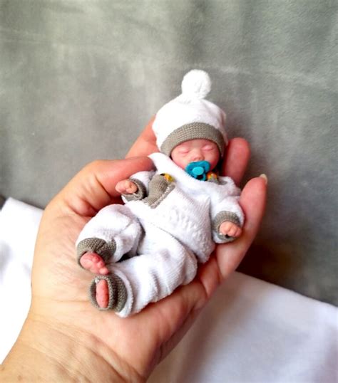 Silicone Mini Baby Boy Sleeping Doll 5 Inch Kovalevadoll Tiny