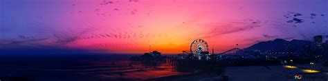 Grand Theft Auto V Online Sunset Panorama Hd Wallpaper Download