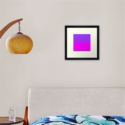Neon Purple And Hot Pink Ombre Shade Color Fade Framed Art Print For
