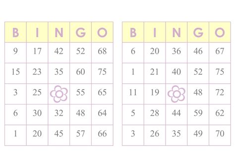1000 Bingo Cards 4 Per Page Immediate Pdf Download Yellow Wflower