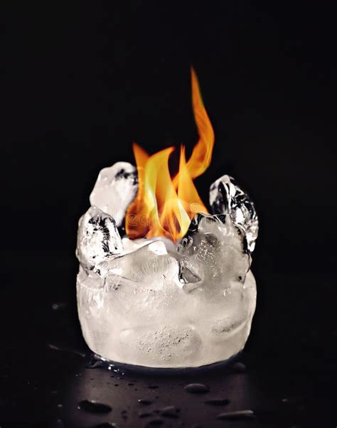 Ice Cubes On Fire Stock Photo Image Of Flame Fire Burn 14098596