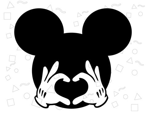 Mickey Mouse Heart Hands Svg Disney Mickey Head Svg Cut File Etsy
