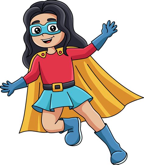 Superhero Girl Cartoon Colored Clipart 7066721 Vector Art At Vecteezy