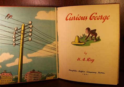 Curious George Par H A Rey Very Good Hardcover 1941 1st Edition
