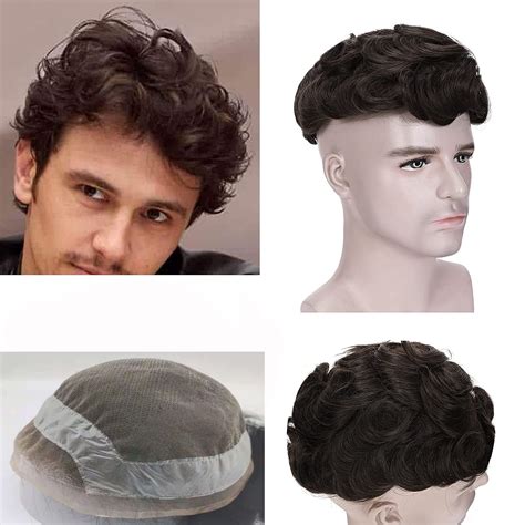 Nlw 20cm Curly Style Yla Toupee For Men Hair Pieces Thin Skin With
