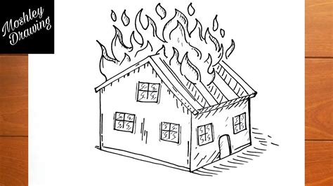 How To Draw A Burning House Step By Step Youtube