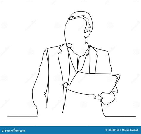 Man Reading A Newspaper Line Illustration Single Line Drawing Of A Man