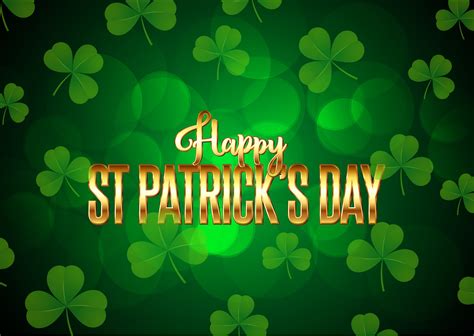 St Patricks Day Background With Clover And Gold Lettering 695438 Vector Art At Vecteezy