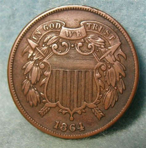1864 Civil War Era Two Cent Piece ~ Better Grade United States Coin