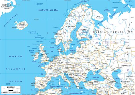Maps Of Europe Map Of Europe In English Political Administrative Physical Geographical