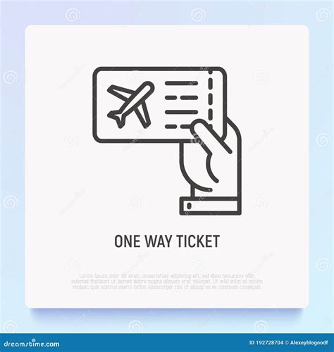 One Way Ticket On Airplane In Hand Thin Line Icon Modern Vector