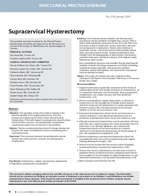 Pdf Supracervical Hysterectomy Nicholas Leyland