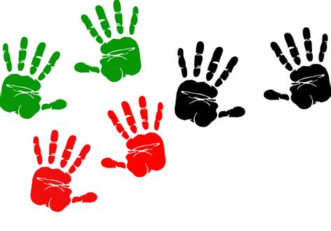 Handprint Clipart Finger Paint Red And Green Handprint Png Download