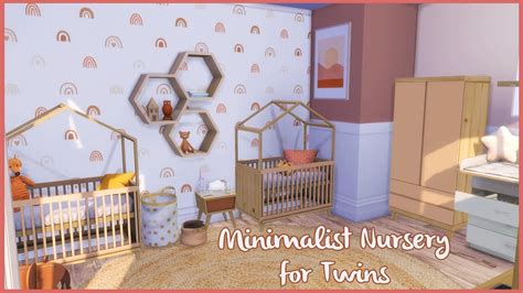 The Sims 4 Speed Build Minimalist Nursery For Twins Cc Links Youtube