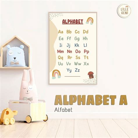 Jual Lgn Alphabet Abjad Poster Aesthetic Premium Edukasi Anak Tk