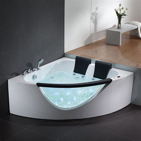 Eago Am199etl 5ft Clear Rounded Corner Acrylic Whirlpool Bathtub For Two In 2022 Bathtub Sizes