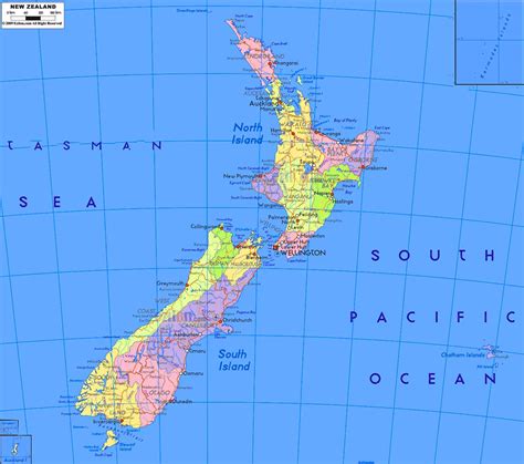 Detailed Large Size New Zealand Map And Flag Travel Around The World