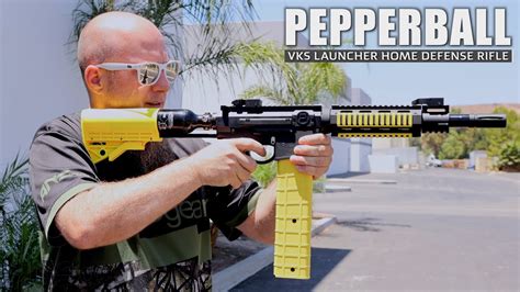 Pepperball Vks Launcher Home Defense Rifle Shooting Youtube