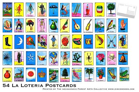 La Loteria Postcard Set Set Of 54 Bright High Quality Postcards The