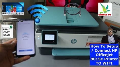 How To Setup Connect Hp Officejet 8015e Printer To Wifi Youtube