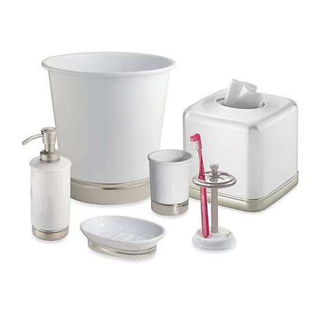These sophisticated accessories will go with many bathroom themes and are sure to be a focal point of. iDesign® York Bath Accessory Collection in Matte White ...