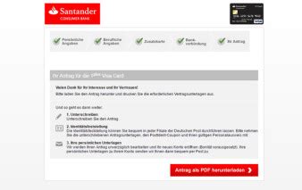 Have the bank on your mobile. Santander 1plus Visa-Card Kreditkarte im Test