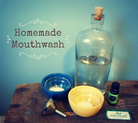 Homemade Mouthwash Water With Baking Soda And Eo Thyme Myrrh