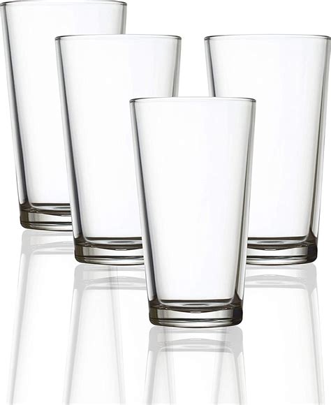Circleware Simple Heavy Base Highball Tumbler Drinking Glasses 4 Piece Set Home