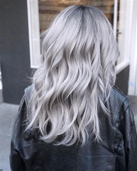 Hair dye for metallic grey hair (steel and silver haircolors). Icy Silver Hair Transformation Is One of the 2020's ...