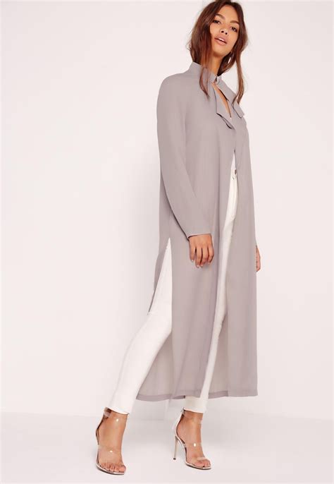 Get More Holla For Your Dollar In This Basic Duster Coat In An Ice Grey Shade Duster Style