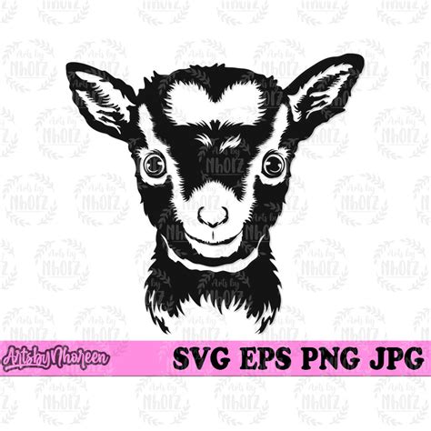Cute Baby Goat Svg Farm Animal Clipart Farm Life Shirt Png Etsy Uk