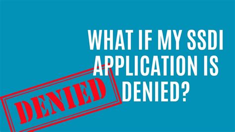 What If My Ssdi Application Is Denied Youtube