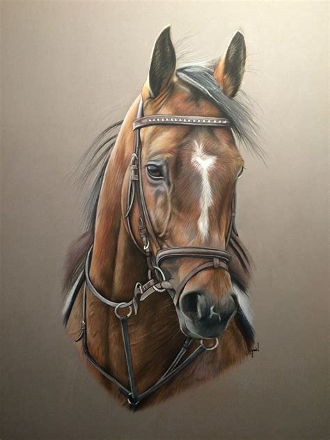 Dessin De Cheval Réalisé Au Pastel Daprés Photo Horse Painting