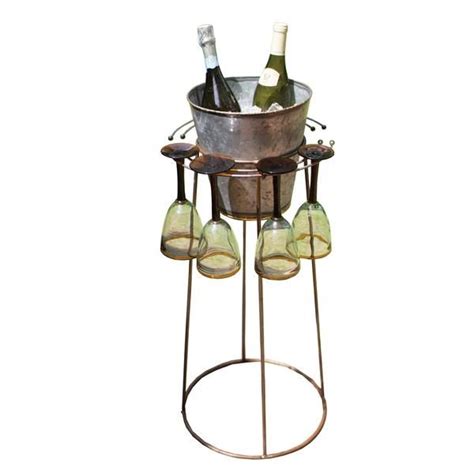 Modern Champagne Wine Stand With Galvanized Bucket Wine Stand