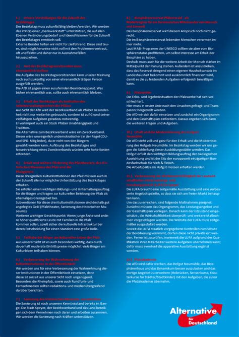 Die afd hat ihre hausaufgaben gemacht! Unser Wahlprogramm für den Bezirkstag Pfalz - AfD Südliche ...