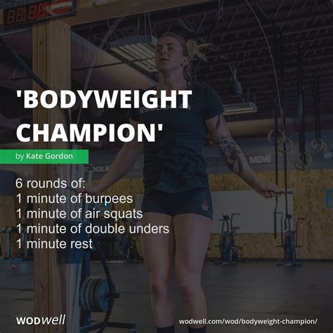 Bodyweight Champion Workout Functional Fitness Wod Wodwell In 2021