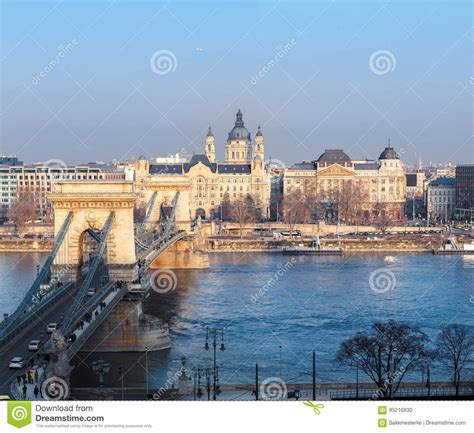 Szechenyi Chain Bridge Budapest Editorial Image Image Of City