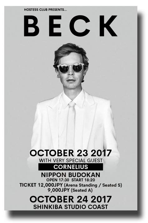 Beck Poster Concert Gray Japan 11 X 17 Usa Sameday Ship Concertposterorg