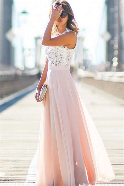 Hualong Elegant Long Chiffon Lace Bridesmaid Dresses