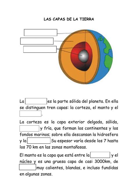 Capas De La Tierra Ciencias De La Naturaleza Activity Artofit