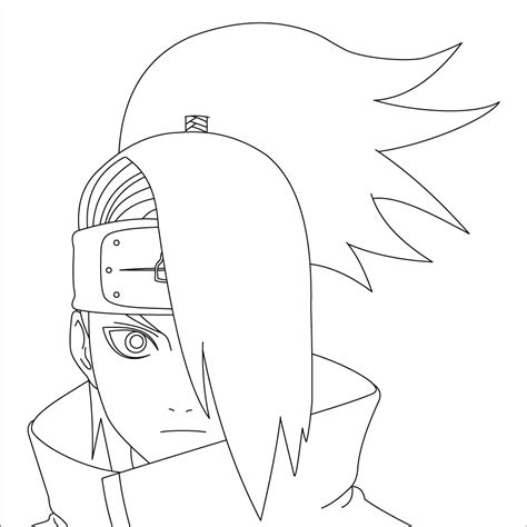 Deidara Coloring Page From Naruto Drawing Gallery