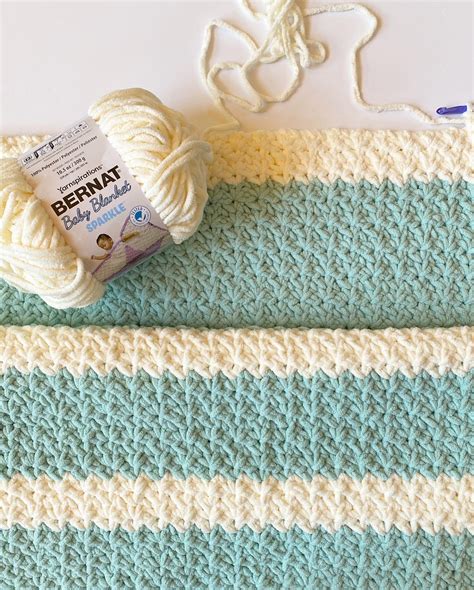 Crochet Bernat Baby Blanket Sparkle Throw Daisy Farm Crafts