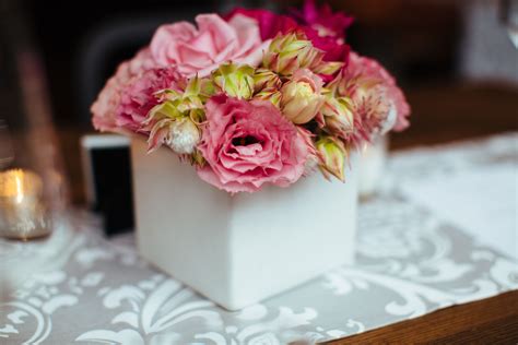 Monochromatic Pink Centerpiece By Plum Sage Flowers Photo By Campfire