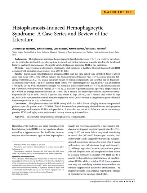 Histoplasmosis Review Article