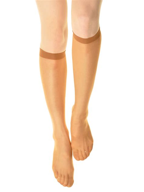 Angelina 15d Sheer Nylon Knee High Socks 6 Pack