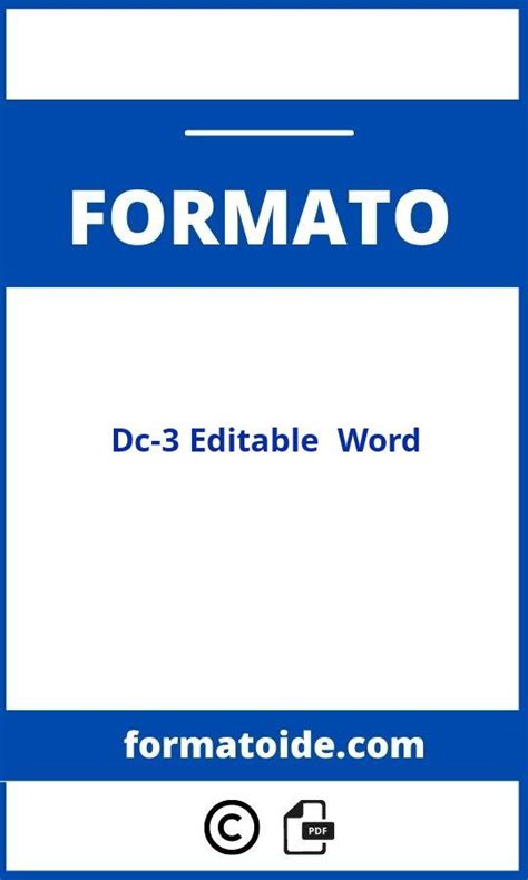 Formato Dc 3 Editable 2018 Word Word Pdf Modelo