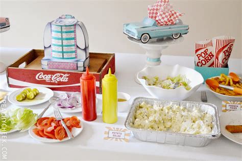 This retro 1950's diner father's day party was submitted by michelle stewart of michelle's party. Peachy Cheek: retro diner birthday party