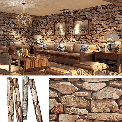 3d Rock Stone Wall Mural Wallpaper Wall Covering Adhesive Required Pvc