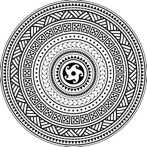 Tribal Polynesian Mandala Design Geometric Hawaiian Tattoo Style
