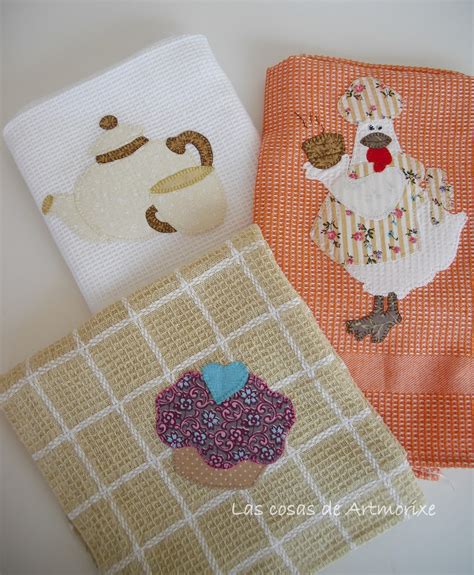 Artes del paño de cocina artesanía de cocina cocina roja manualidades para la cocina adornos de cocina artesanías de costura patrones de costura toallas decorativas telas. Artmorixe - Labores y manualidades: Paños de cocina con ...